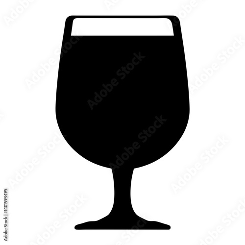 glass of ros black silhouette icon - of a soft drinks glass of ros simple vector art