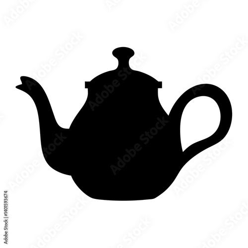 green tea pot black silhouette icon - of a soft drinks green tea pot, simple vector art