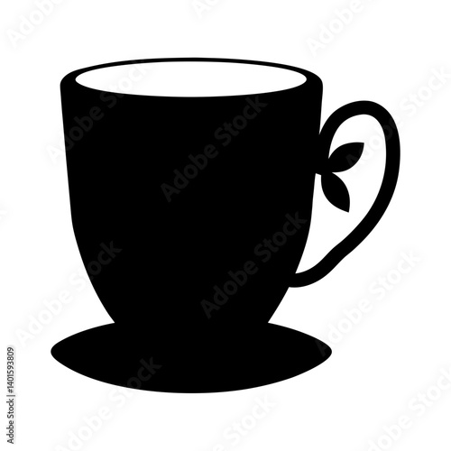 herbal tea black silhouette icon - of a soft drinks herbal tea simple vector art