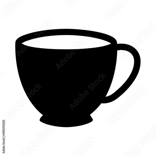 herbal tea black silhouette icon - of a soft drinks herbal tea simple vector art