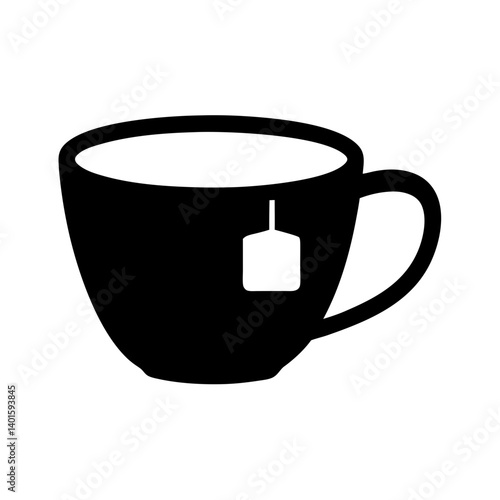 herbal tea black silhouette icon - of a soft drinks herbal tea simple vector art
