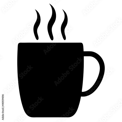 hot buttered rum black silhouette icon - of a soft drinks hot buttered rum simple vector art