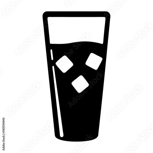 iced tea black silhouette icon - of a soft drinks iced tea simple vector art
