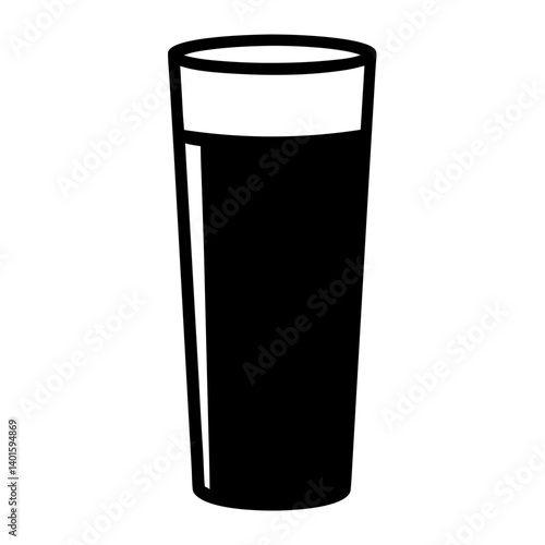 lemonade glass black silhouette icon - of a soft drinks lemonade glass simple vector art