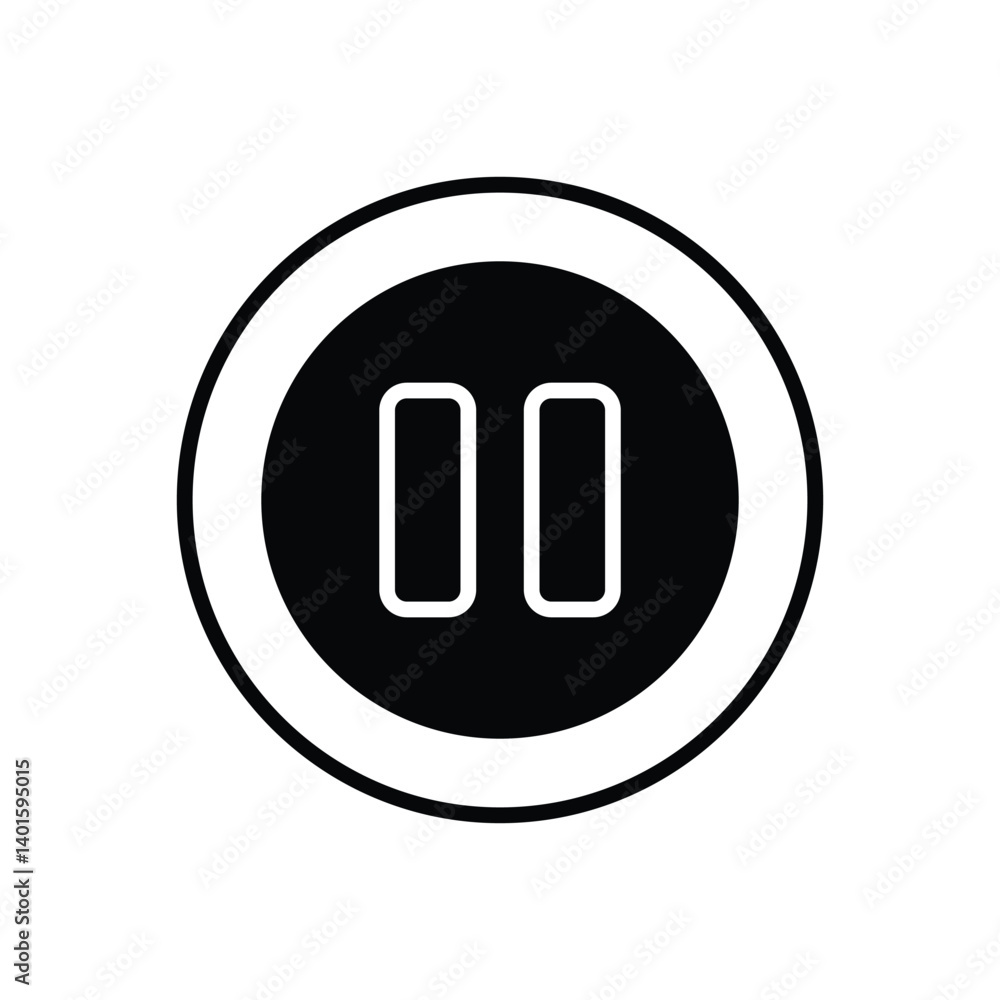 Pause Icon Vector Stock Illustration Pause Icon Vector Stock Illustration