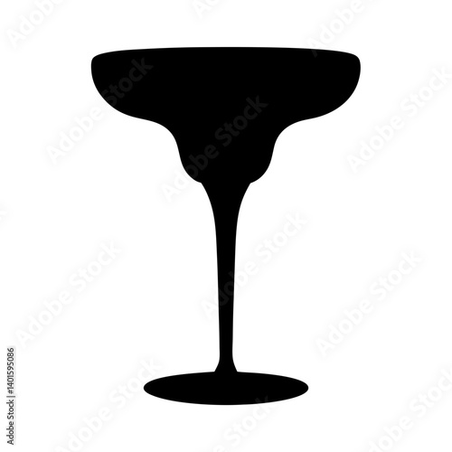 margarita glass black silhouette icon - of a soft drinks margarita glass simple vector art