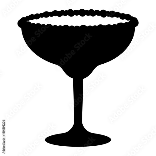 margarita with salt rim black silhouette icon - of a soft drinks margarita with salt rim simple vector art