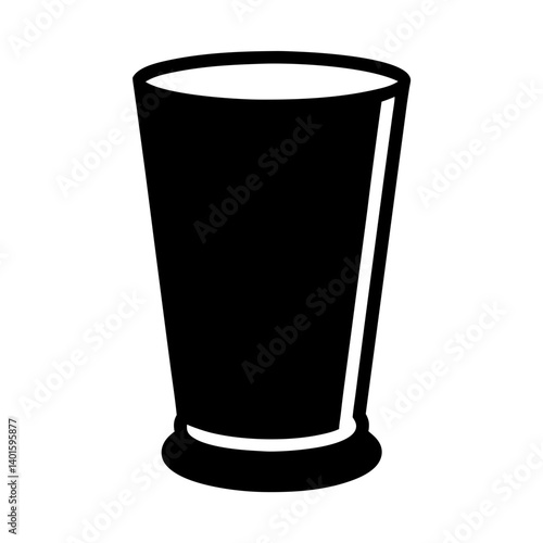 mint julep black silhouette icon - of a soft drinks mint julep, simple vector art