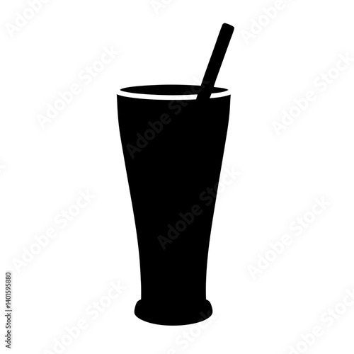 mint julep black silhouette icon - of a soft drinks mint julep simple vector art
