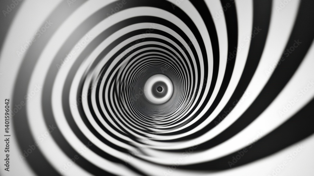 Mesmerizing black and white optical illusion spiral evokes a sense of depth and hypnotic movement, drawing the viewer into an endless vortex of lines Mesmerizing black and white optical illusion spiral evokes a sense of depth and hypnotic movement, drawing the viewer into an endless vortex of lines
