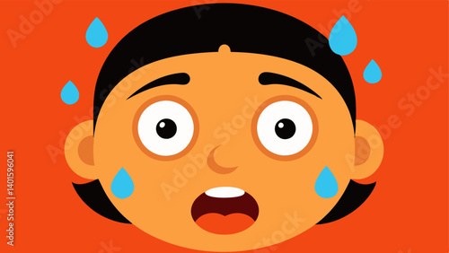 Literal Eye Roll A closeup of a face where the eyes are rolled up towards the forehead with expressive eyebrows raised high. The mouth is pursed and there are comicstyle sweat