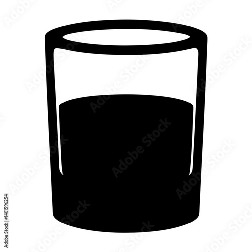 old fashioned cocktail black silhouette icon - of a soft drinks old fashioned cocktail simple vector art