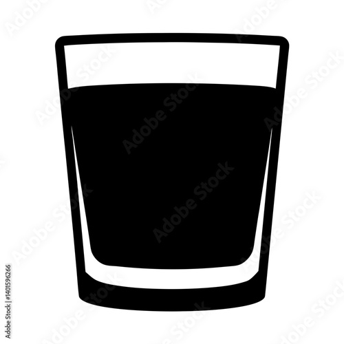 old fashioned cocktail black silhouette icon - of a soft drinks old fashioned cocktail simple vector art
