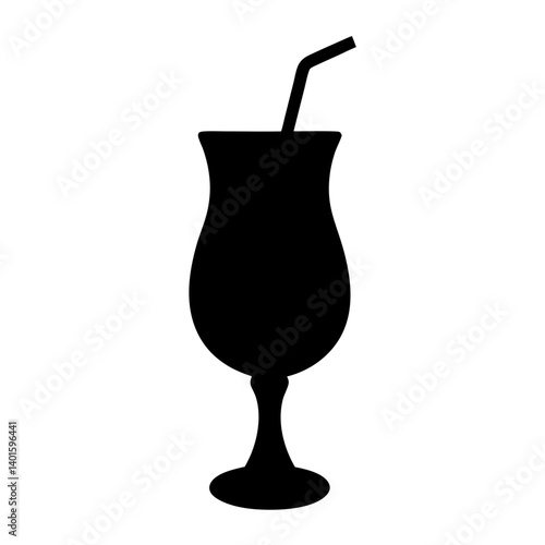 pi a colada black silhouette icon - of a  pi a colada simple vector art