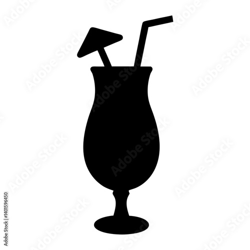pi a colada black silhouette icon - of a  pi a colada simple vector art