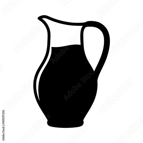 sangria pitcher black silhouette icon - of a soft drinks sangria pitcher simple vector art