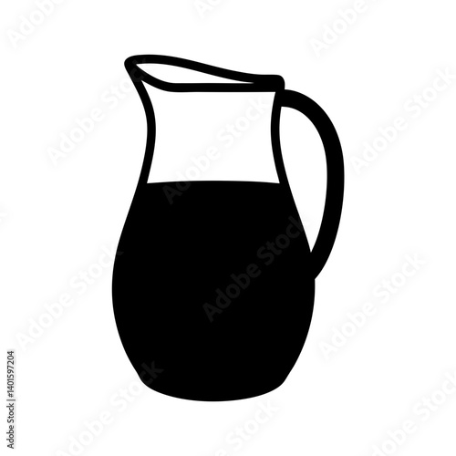sangria pitcher black silhouette icon - of a soft drinks sangria pitcher simple vector art