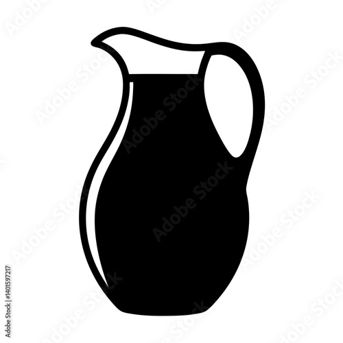 sangria pitcher black silhouette icon - of a soft drinks sangria pitcher simple vector art