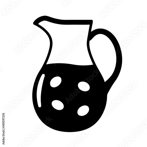 sangria pitcher black silhouette icon - of a soft drinks sangria pitcher simple vector art