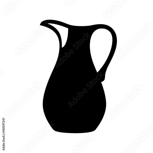 sangria pitcher black silhouette icon - of a soft drinks sangria pitcher simple vector art