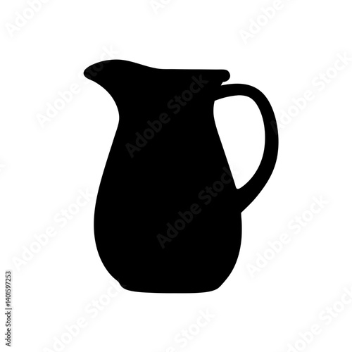 sangria pitcher black silhouette icon - of a soft drinks sangria pitcher simple vector art