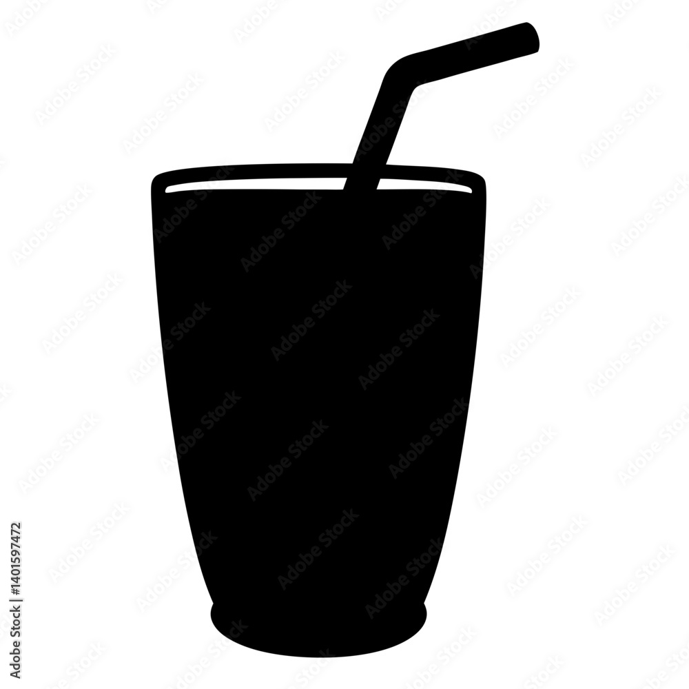 smoothie with straw black silhouette icon - of a soft drinks smoothie with straw simple vector art smoothie with straw black silhouette icon - of a soft drinks smoothie with straw simple vector art