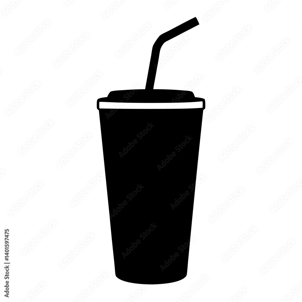 smoothie with straw black silhouette icon - of a soft drinks smoothie with straw simple vector art smoothie with straw black silhouette icon - of a soft drinks smoothie with straw simple vector art