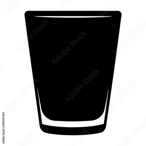shot glass black silhouette icon - of a soft drinks shot glass simple vector art