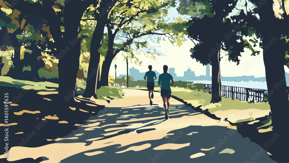 Running for Physical Fitness in a Park Setting Running for Physical Fitness in a Park Setting