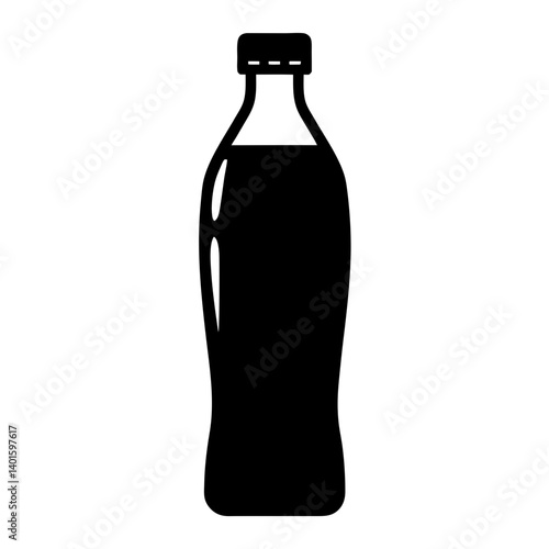 sparkling water black silhouette icon - of a soft drinks sparkling water simple vector art