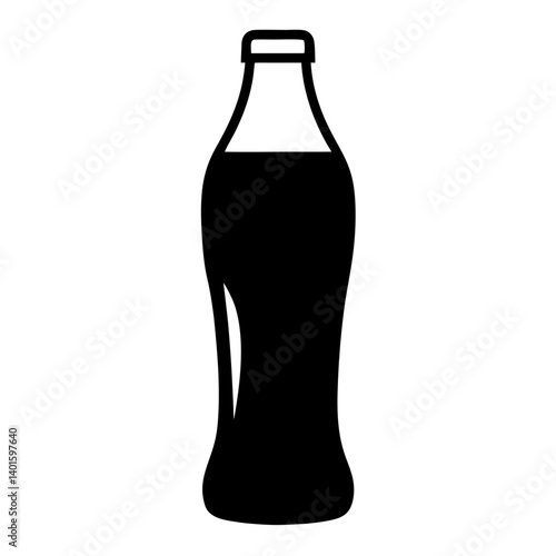 sparkling water black silhouette icon - of a soft drinks sparkling water simple vector art
