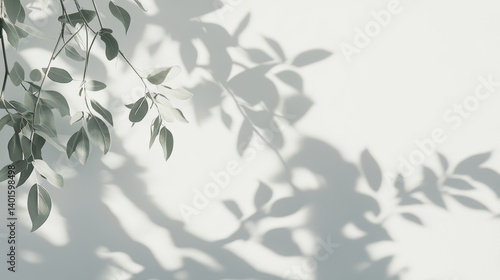 Wallpaper Mural Shadows of Palm Leaves Create a Calming Atmosphere in Bright White Light Setting a Serene Mood Ideal for Relaxation or Meditation Torontodigital.ca