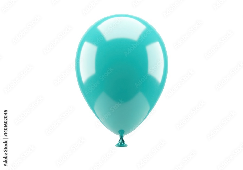 Stock photo of a single cyan balloon Stock photo of a single cyan balloon