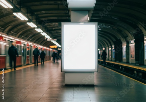 Maqueta de anuncio luminoso en estación de metro
