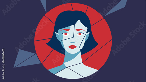 Broken Mirror A shattered mirror reflecting fragmented images of a persons face symbolizing the distorted selfimage that can arise from emotional manipulation and gaslighting.