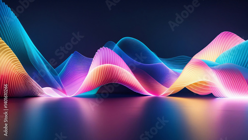 Colorful, flowing lines form dynamic waves in this abstract digital art piece.