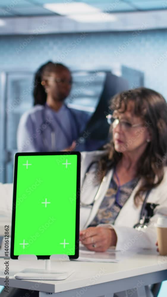 Vertical Video Elderly man arriving at checkup routine visit with the medic next to chroma key, sharing his fears and pains for wellness. Old general practitioner offering medical advice, healthcare Vertical Video Elderly man arriving at checkup routine visit with the medic next to chroma key, sharing his fears and pains for wellness. Old general practitioner offering medical advice, healthcare