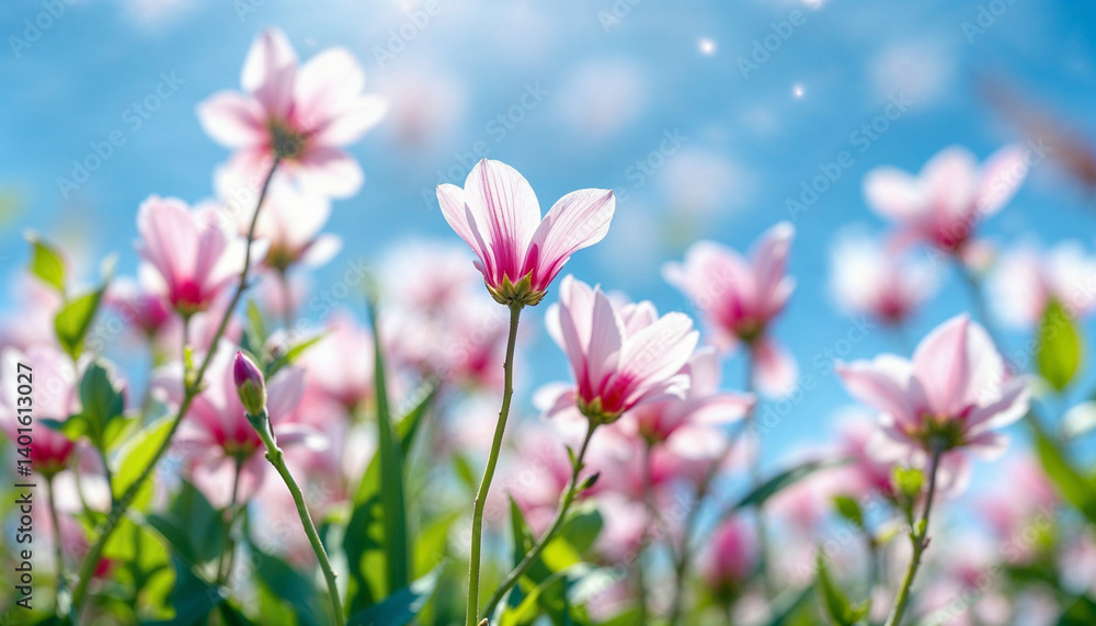 Fototapeta premium Spring HD backdrop and wallpaper. Spring with beautiful flowers and colours combination background. Spring wallpaper