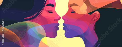 LGBTQ+ Representation: Intimate Illustration of Two Women in a Loving Moment