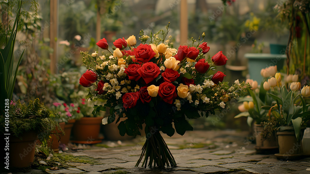 Obraz premium Romantic rose bouquet (27)