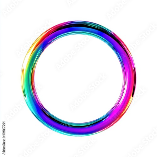 A vibrant circle with rainbow colors on a clean white backdrop