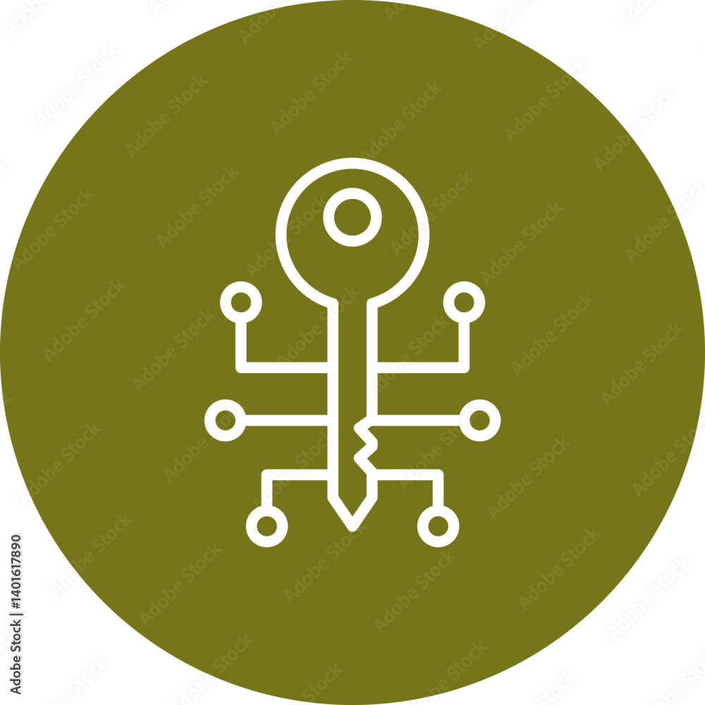 Key Vector Line Circle Icon Design Key Vector Line Circle Icon Design