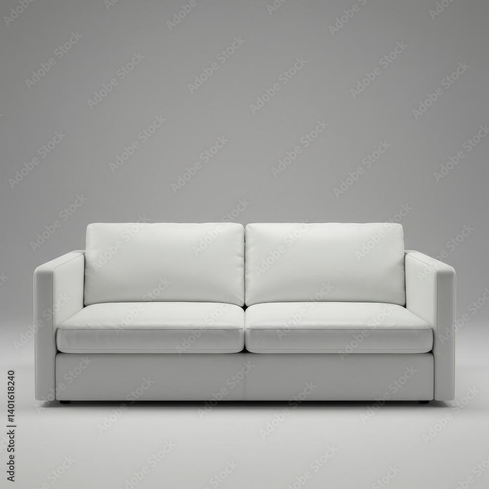 Fototapeta premium Isolated Modern Two-seat Sofa on a Gray Background