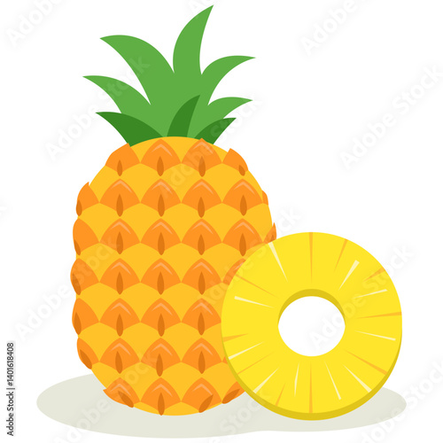 Pineapple with slices of pineapple