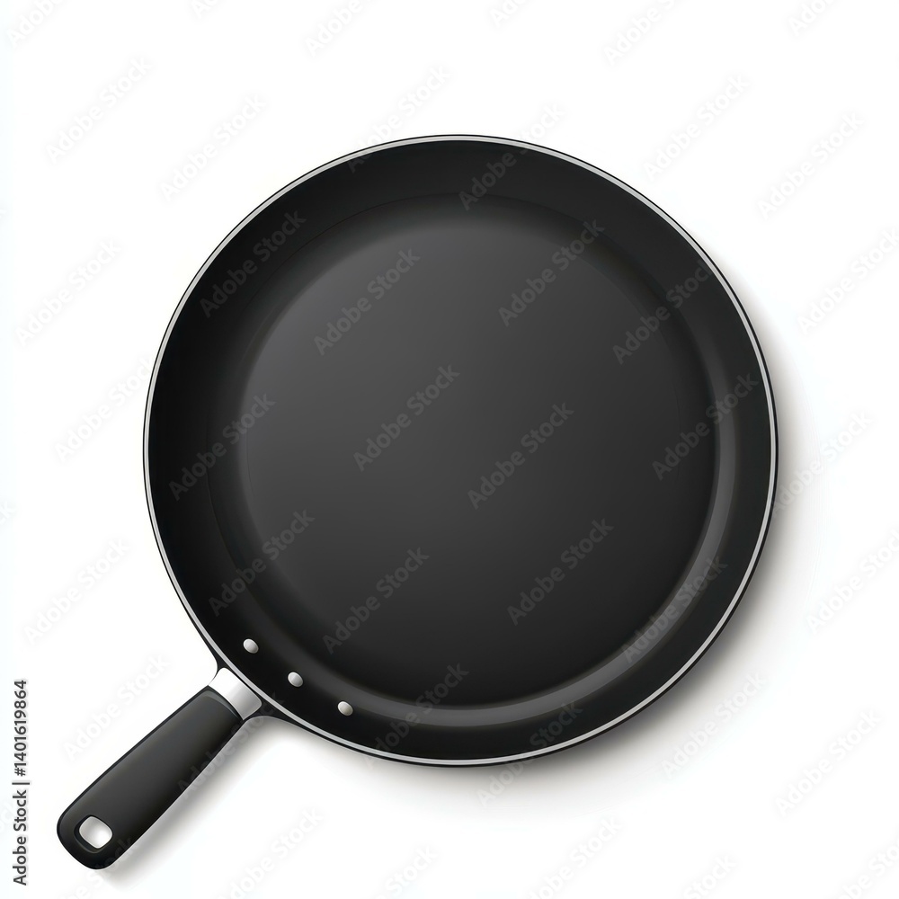 A sleek frying pan shines against a crisp white background, perfect for any kitchen. A sleek frying pan shines against a crisp white background, perfect for any kitchen.