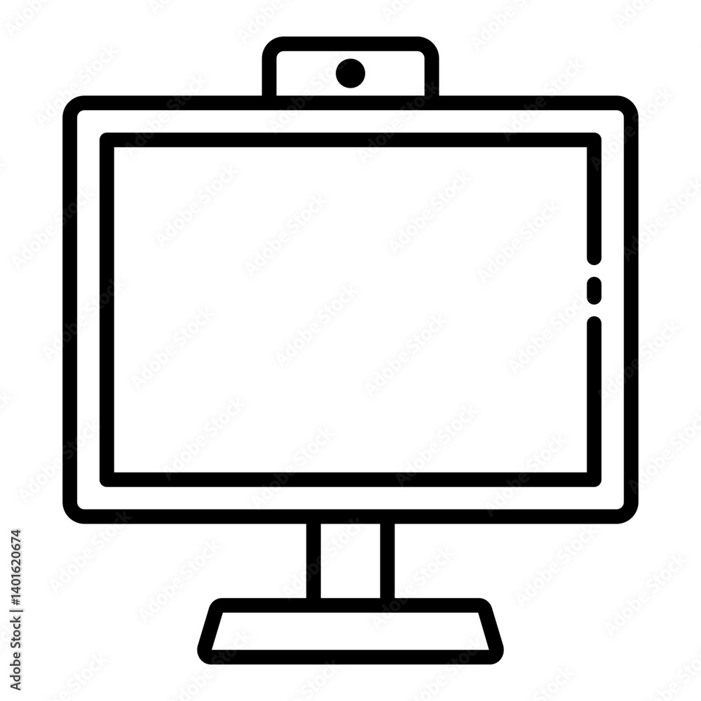 Monitor outline icon for computer and display screen use Monitor outline icon for computer and display screen use