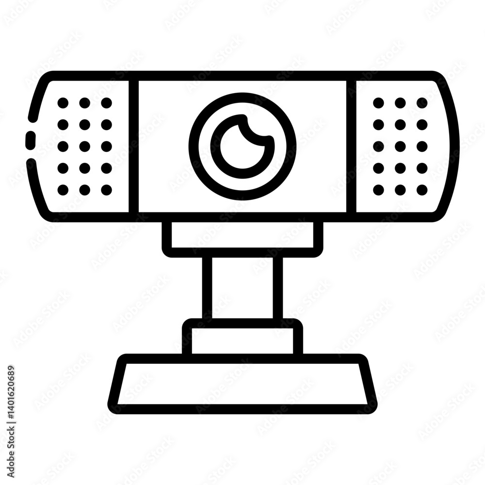 Fototapeta premium Webcam outline icon for video conferencing and streaming