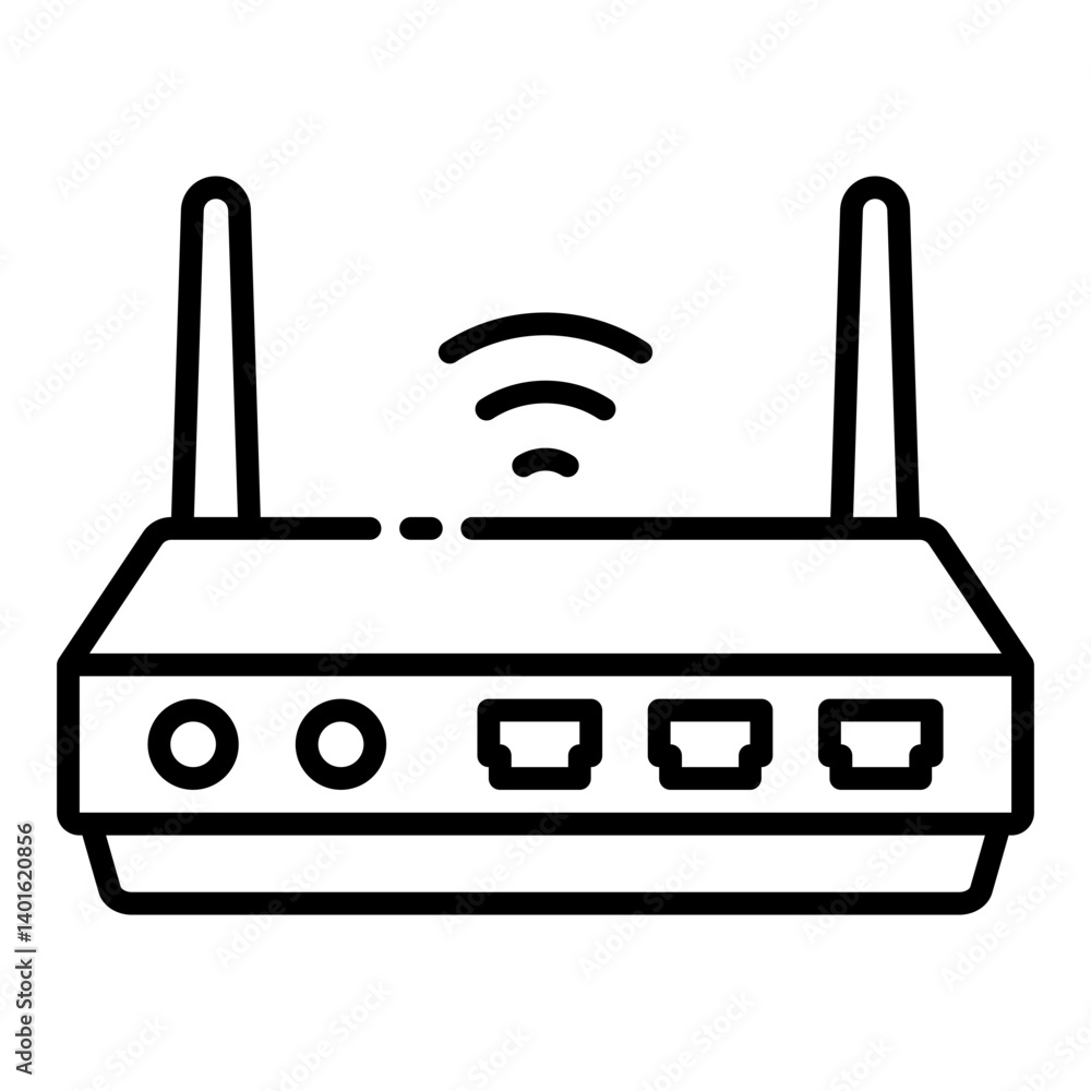 Wifi outline icon showing wireless internet connection Wifi outline icon showing wireless internet connection