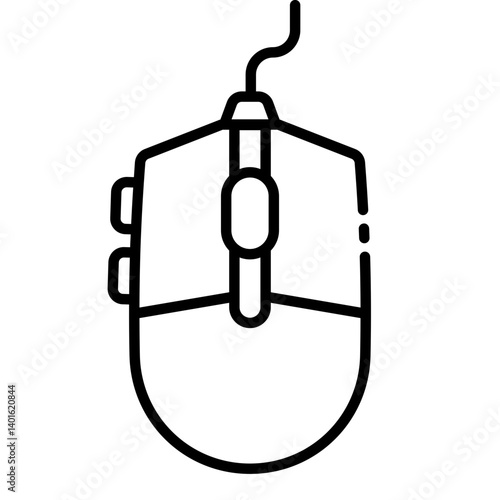 Computer mouse outline icon for navigation and gaming