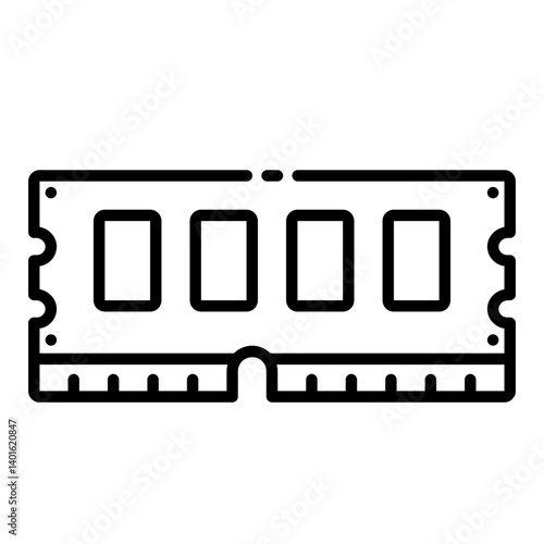 RAM outline icon representing computer memory component